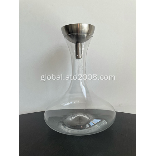 decanter glass set Clear Decanter Glass with Stainless Steel Stopper Manufactory